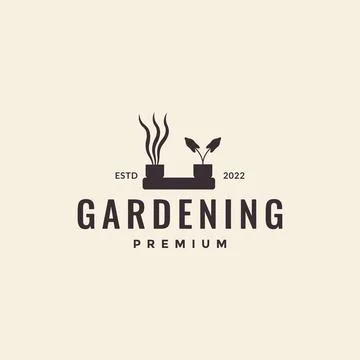 Interior wall decorative pot logo design vector graphic symbol icon illustr.. Stock Illustration