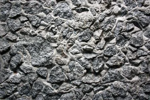 Interior Wall Finish with Small Granite Stones Stock Photos