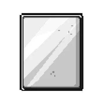 Interior wall mirror pixel art vector illustration Stock Illustration