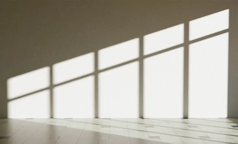 Interior wall with window illumination Stock Photos