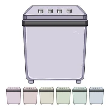 Interior washing machine cartoon vector graphic Illustrazione stock