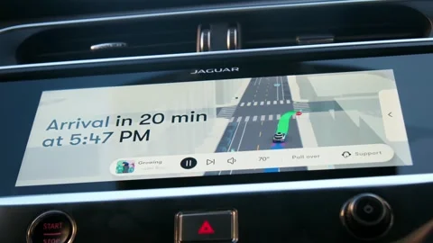 Interior of a Waymo driverless taxi car in San Francisco. Stock Footage 319772995