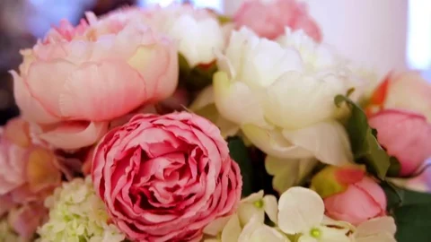 Interior of a wedding hall decoration ready for guests Stock Footage 74892430