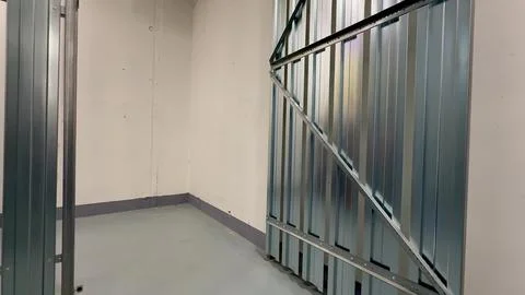 The interior of a welldesigned Storage Facility featuring a robust Metal Fr.. Stock Photos