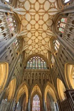 Interior of wells cathedral Stock Photos