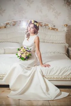 Interior white bride Stock Photos