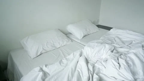 Interior white room in cloudy day morning, nobody in room Stock Footage 153508211