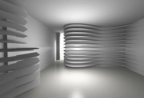Interior with white shelfs Stock Illustration