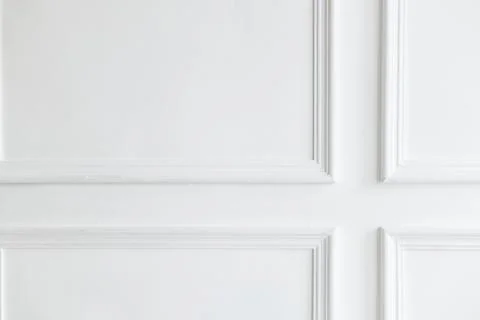 Interior white wall paneling decoration Stock Photos