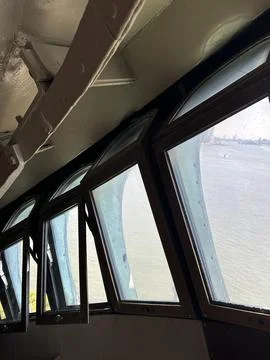 Interior Windows Inside the Crown of the Statue of Liberty, New York City Stock Photos