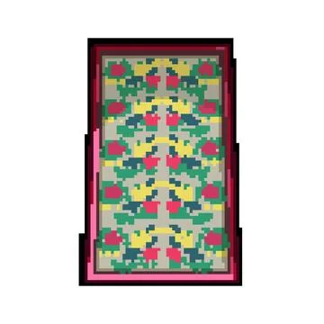 Interior wool carpet pixel art vector illustration Stock Illustration