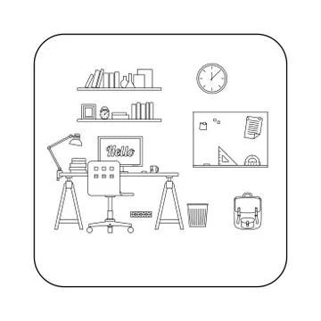 Interior of workplace. Stock Illustration