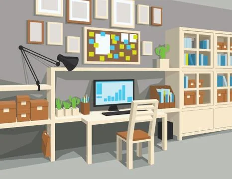 Interior of workroom. Workplace Stock Illustration