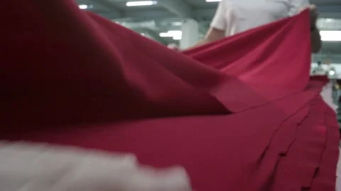 Interior of a workshop for sewing clothes and textiles the workroom Stock Footage 231014926