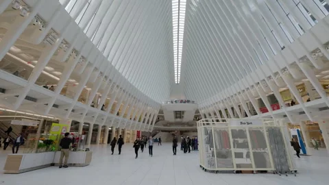 Interior of the World Trade Center Oculus, New York City Video stock 342593200