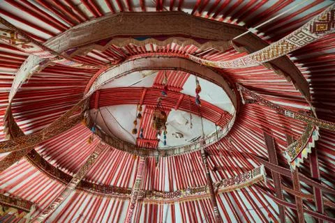 Interior of yurt Stock Photos
