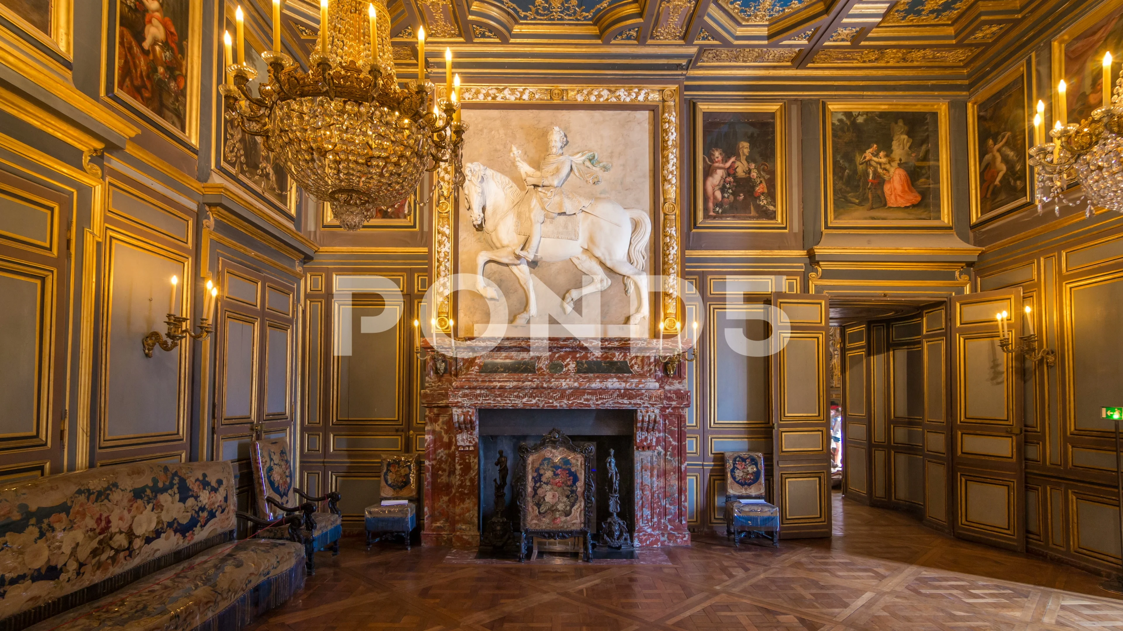 The Picture Is Interior In The Castle Fontainebleau Stock Photo