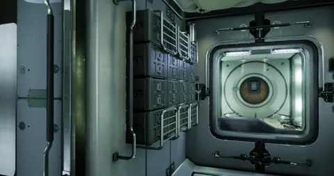 Interiors explored aboard the International Space Station Stock Footage 321496653