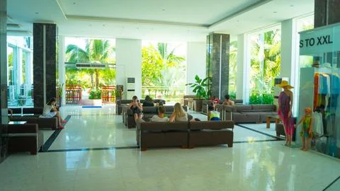 Interiors inside the hotel. Foto stock