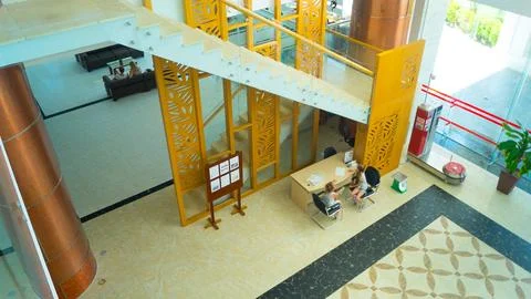 Interiors inside the hotel. Stock Photos