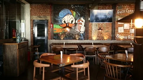 Interiors of modern indian pub Stock Footage 84206254
