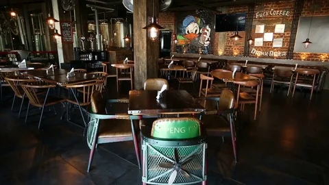 Interiors of modern indian pub Stock Footage 84206313