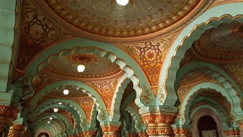 Interiors of Mysore palace. Stock Footage 132816507