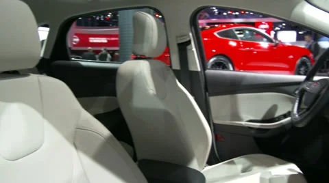 Interiors of the new Ford Focus at the New York International Auto Show Vídeos de archivo 37664044