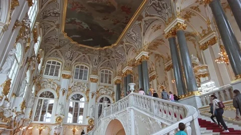 Interiors of the State Hermitage Museum. Stock Footage 198386661
