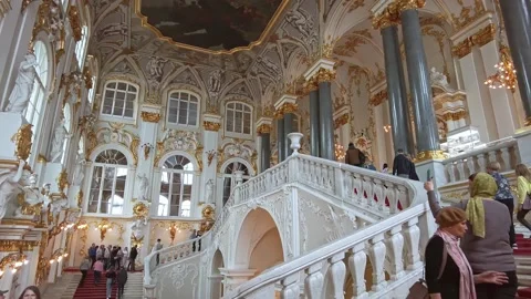 Interiors of the State Hermitage Museum. Stock Footage 198386813