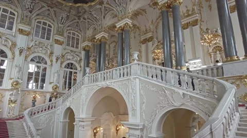 Interiors of the State Hermitage Museum. Stock Footage 198387016