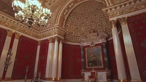Interiors of the State Hermitage Museum. Stock Footage 198393595