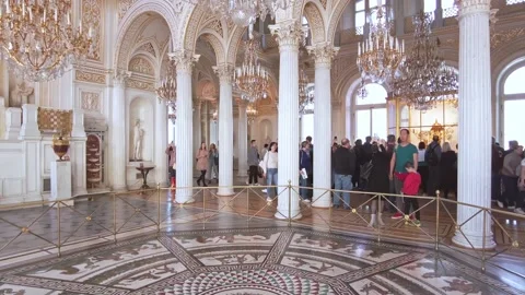Interiors of the State Hermitage Museum. Stock Footage 201327937