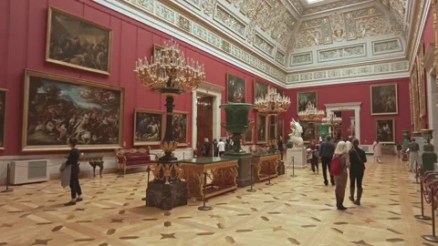 Interiors of the State Hermitage Museum. Stock Footage 201356034