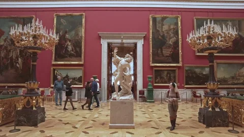 Interiors of the State Hermitage Museum. Stock Footage 201356318