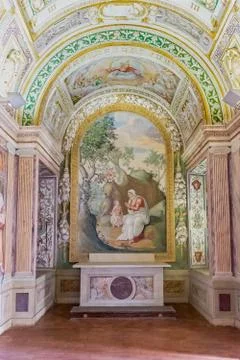 Interiors of Villa D'Este in Tivoli, Italy Stock Photos
