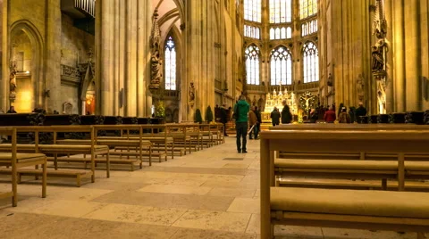The interiour of the Regensburg Cathedral Stock Footage 51869582
