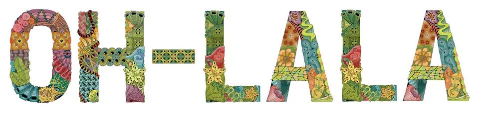 Interjection OH-LALA. Vector zentangle object for decoration Stock Illustration