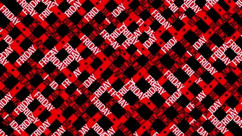 Interlaced animation pattern with ribbons that have the words black friday d Video stock 251418258