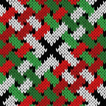 Interlaced knitting seamless pattern Stock Illustration