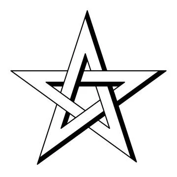Interlaced pentagram, left-handed version of a five-pointed star 스톡 일러스트