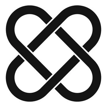Interlaced ribbon creating abstract geometric shape Illustrazione stock