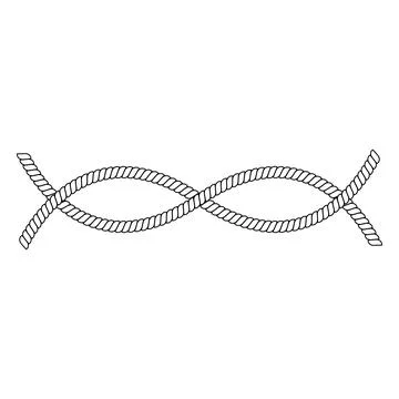Interlaced rope strands forming durable double loop knot structure Stock Illustration