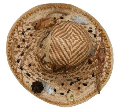 Interlaced summer straw hat Stock Photos
