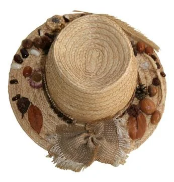 Interlaced summer straw hat Stock Photos