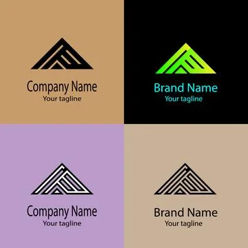 Interlaced Triangle Monogram logo design Stock Illustration