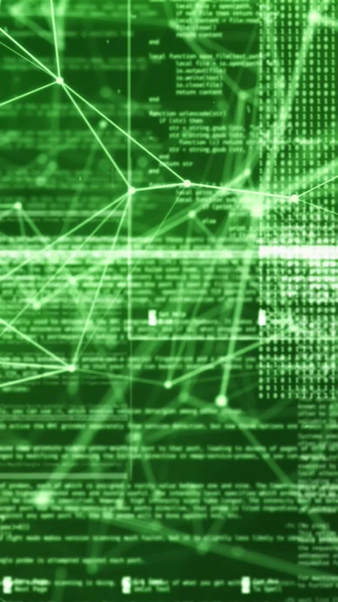 Interlacing cyberspace and computer codes. Stock Footage 244308400