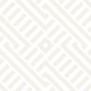 Interlacing Lines Subtle Lattice. Ethnic Monochrome Texture. Vector Seamless Stock Illustration