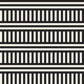 Interlacing Parallel  Stripes. Vector Seamless Monochrome Pattern. Illustrazione stock