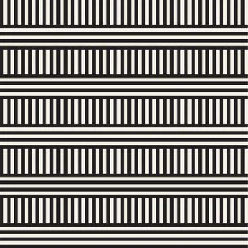 Interlacing Parallel  Stripes. Vector Seamless Monochrome Pattern. 스톡 일러스트